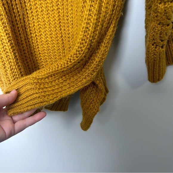 Anthropologie Pilcro Mustard Devenne Pointelle Oversized Sweater - Picture 4 of 7